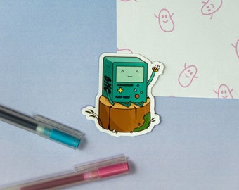 BMO Sticker | Waterproof Glossy Vinyl Sticker | Cute | Adventure Time | Cartoon