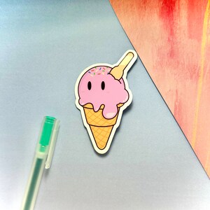 Ice Cream Friend Sticker | Ice Cream Sticker | Waterproof Glossy Vinyl Sticker | Cute