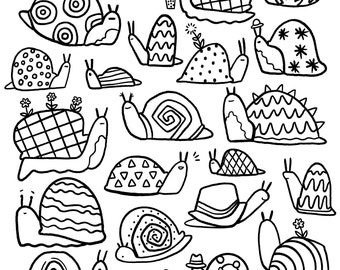 Get Snail Coloring Page PNG