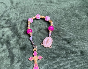 Hail Mary Chaplet, Marian Prayer Beads, Catholic Pocket Rosary, Handmade Southwestern Design