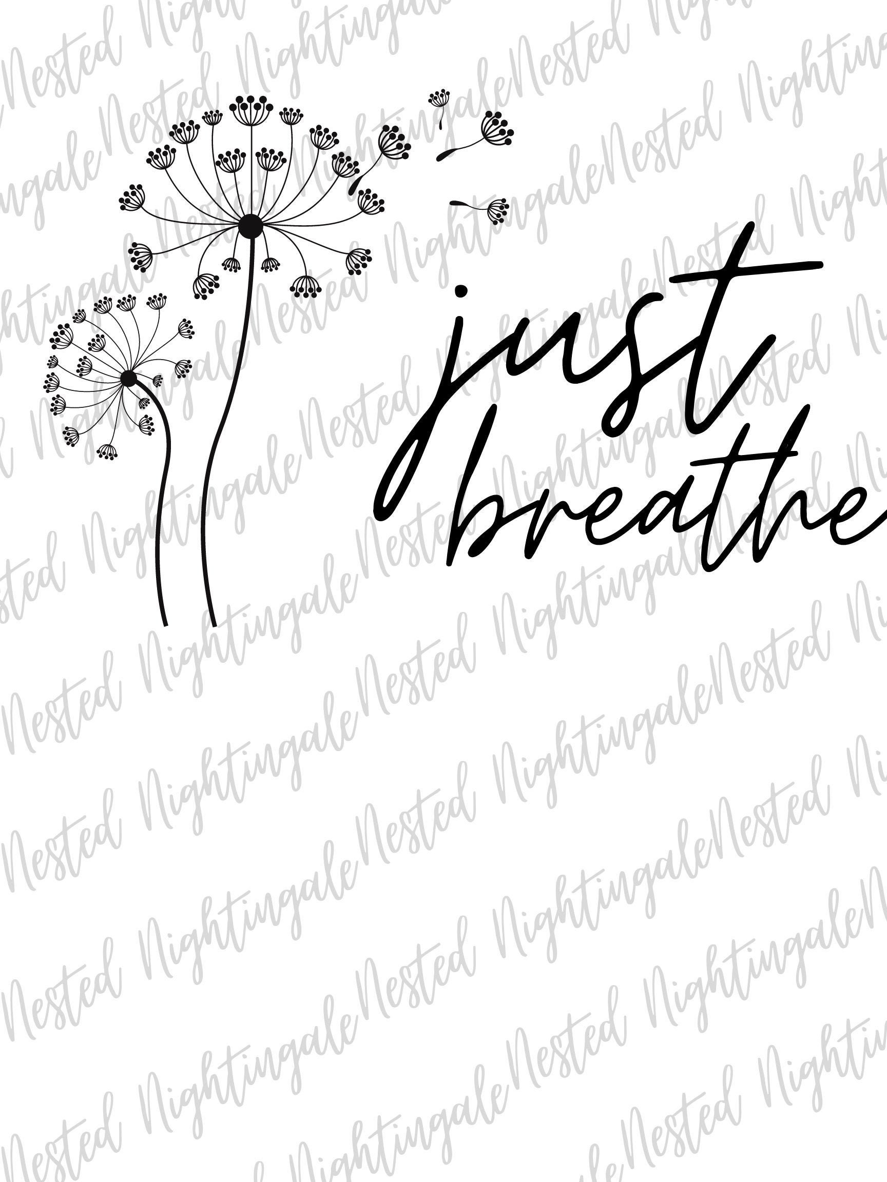 Just Breathe Dandelion SVG Bundle Digital Download SVG Etsy