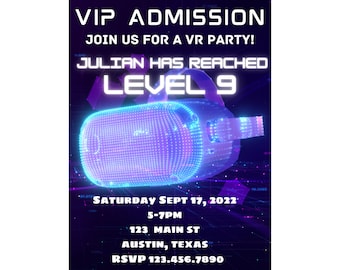 Invito alla festa di gioco VR / Festa di compleanno in realtà virtuale