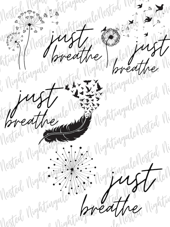 Just Breathe Dandelion SVG Bundle Digital Download SVG Etsy