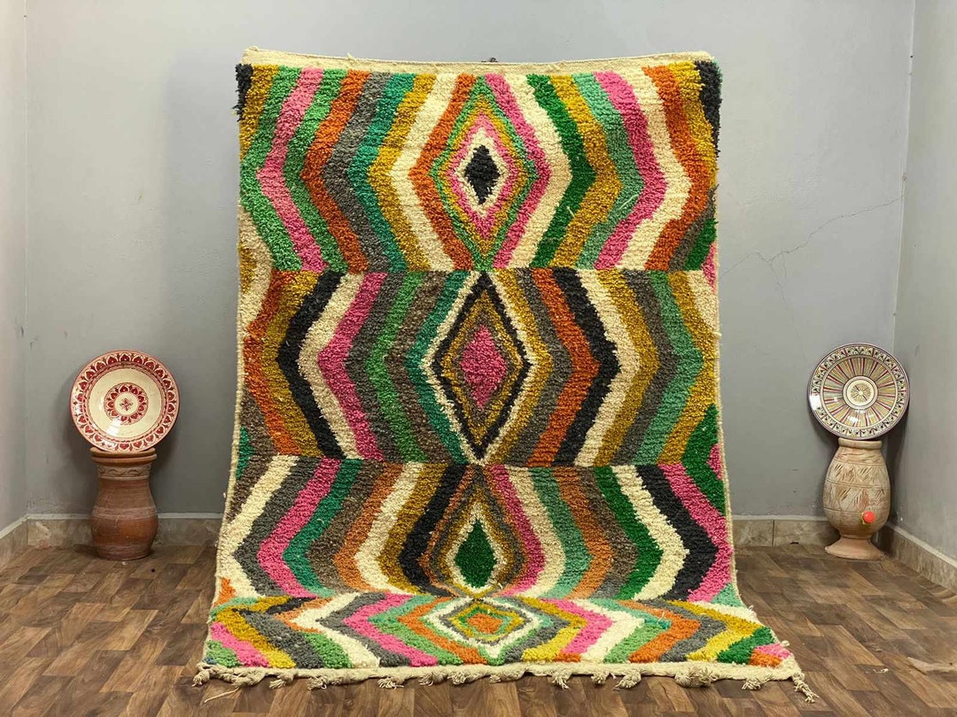 Image showcasing Moroccan Product Berber Rug 8x10 Colorful - Etsy