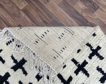 Handmade Wool Berber Rug: Moroccan Swiss Cross Design - Etsy