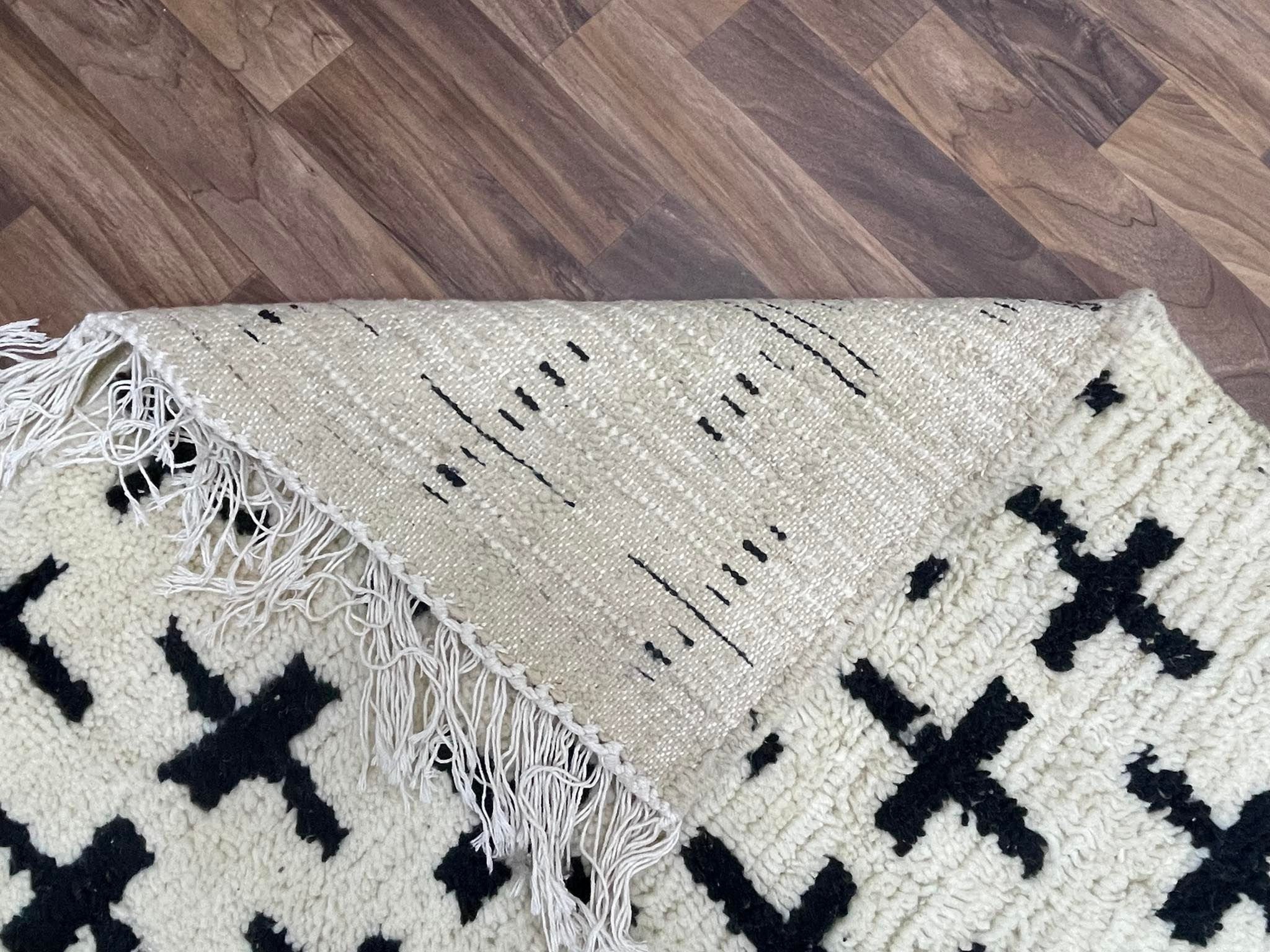 Handmade Wool Berber Rug: Moroccan Swiss Cross Design - Etsy