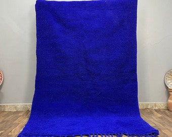 Moroccan Custom Blue Rug, Nature Art Custom Made Rug, Rug Ready to Ship, Boho Carpet 8x10, Beni ourain rug, Handmade rug, Abstract Wool Rug