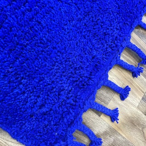 Handmade Moroccan Blue Rug Wool Yarn Ready to Ship Rug 8x10 Personalized Home DECOR Gifts Mom image 2