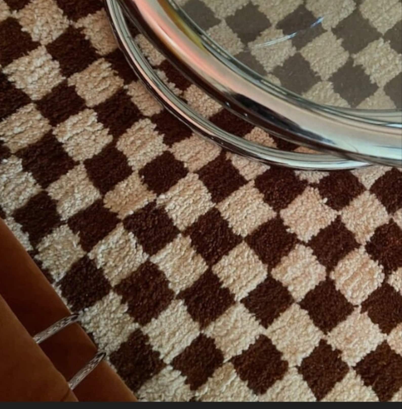 Checheckered Rug - Beni Ourain Carpet - Runner Gift for Bedroom Decor ...