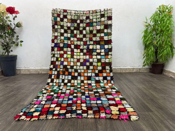 Checkered Colorful Moroccan Handmade Rug