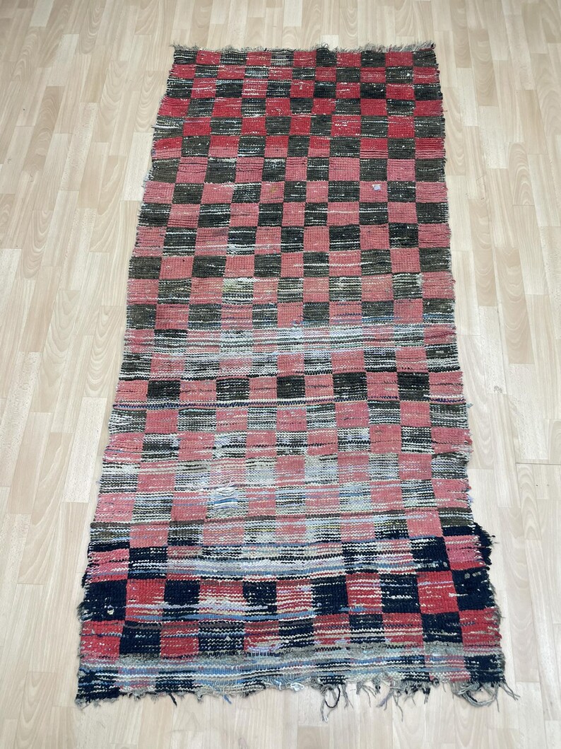 Authentic Berber Rug Checkered, Moroccan Berber Rug, Checkered Rug