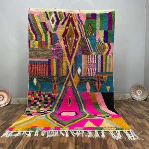 Rugs for bedroom aesthetic retro - boujaad rug 9x12 - berber rug unique - small tufted rug Custom - Moroccan Made Rug - Gift for moom