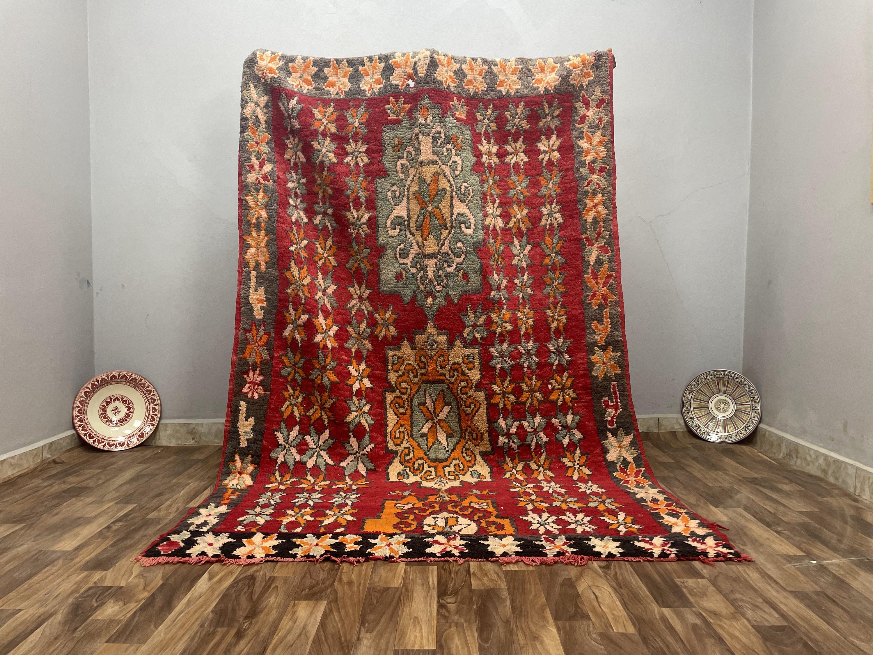 Rugs For Living Room Mid Century Moroccan Rug Vintage - Etsy España
