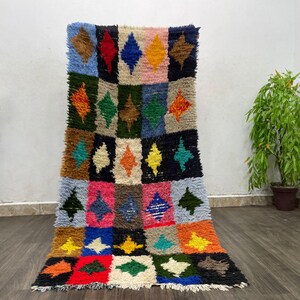 Colorful Handmade Wool Runner Rug for Bedroom, Berber Carpet - Unique Gift, Cozy Home Decor