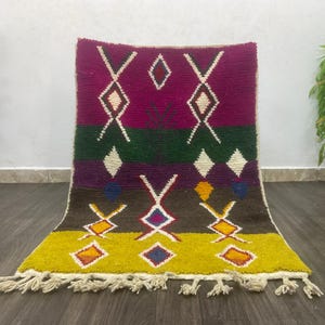 Boujaad Rug Handmade Colorful Carpet - Customizable Bespoke Rug for Home Decor & Living Room