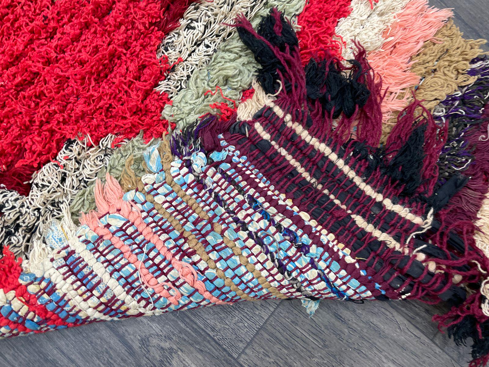 ハンドメイドのモロッコ製ラグランナー 2x6：ヴィンテージベルベルアジ