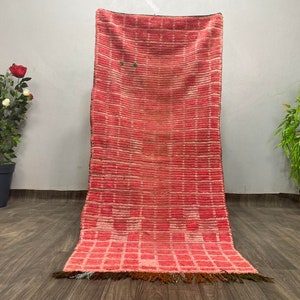 Bright Handmade Wool Rug Red - Hand Knotted Halloween Home Decor Vintage - Vintage Area Rug - Berber Rug Red