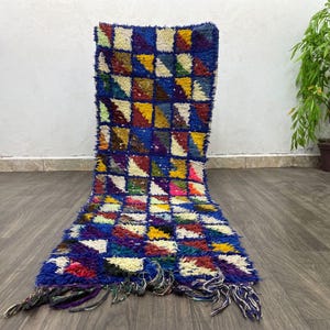 Wavy Groovy Blue Carpet For Bedroom - Boho Home Decor Gift