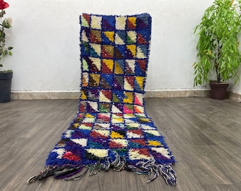 Tappeto blu ondulato e particolare per la camera da letto - Idea regalo per l'arredamento in stile boho