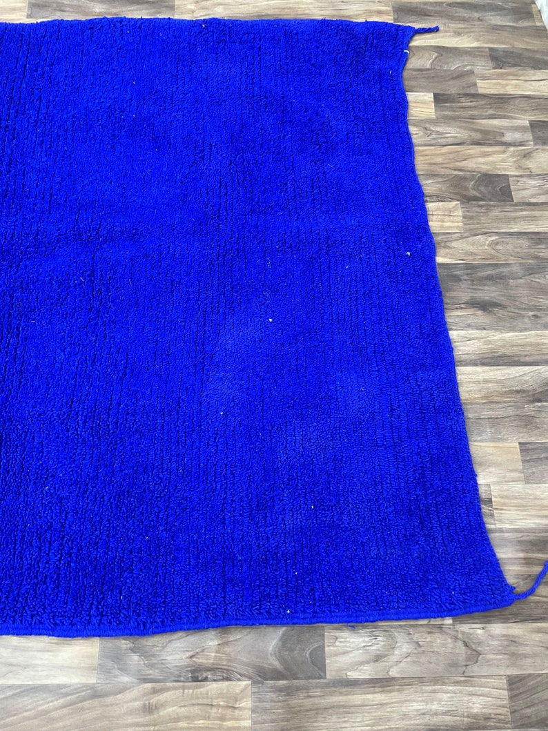 Handmade Moroccan Blue Rug Wool Yarn Ready to Ship Rug 8x10 Personalized Home DECOR Gifts Mom image 6