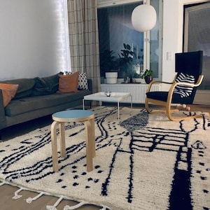 Custom Rug White And Black, Moroccan Bohemian White Rug 6x10, Black Rug for Living,  Morrocan Area Rug, Perfect carpet