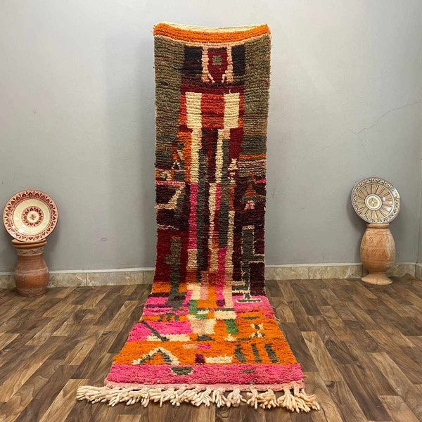 Extra Large Boho Rug Runner, Custom Moroccan Wool Design, Ideal for Kitchen & Hallway Decor, Thoughtful Housewarming Gift