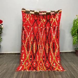 Decorative Small Bedroom Rug Red, High Quality Wool Rug, Red Area Rug, Abstract Rug, Teppich Homes