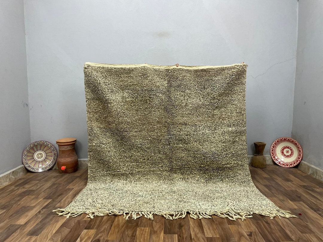 GRAY Moroccan Rug 5x6 Large Runner Rug Handwoven Vintage Rug