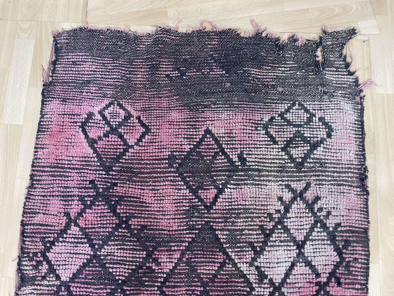 Handwoven Vintage Rug Runner, Wool Area Rug Red, Boho Home Wall