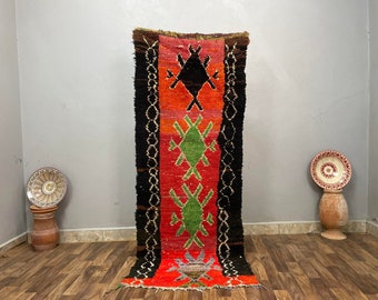 Handmade Moroccan Rug Vintage - Handmade Rug - Boho Chic Carpet - Berber Shag Rug - African Furniture - Beni Ourain Rug è