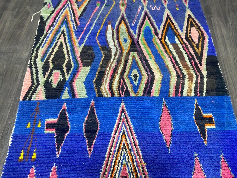 Perfect Morrocan Area Rug, Living Room Rug 8x10 Blue, Custom Made Rug