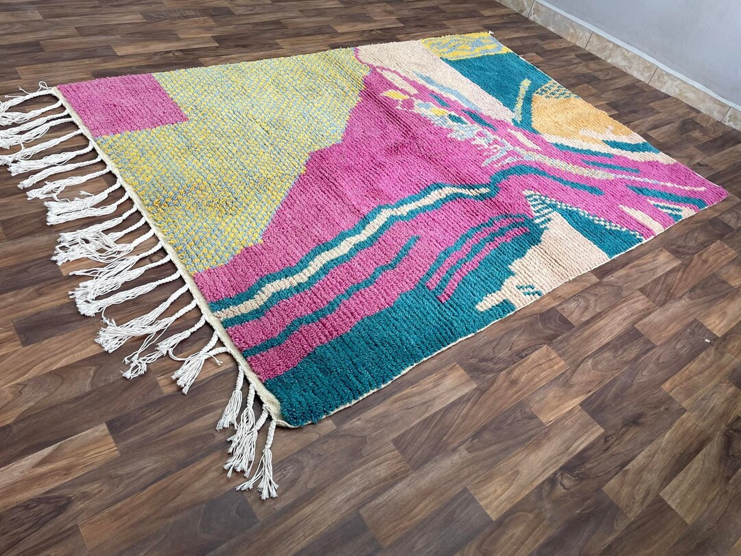 Pink and Green Floor Rugs Aesthetic Green Bedroom Rug Etsy