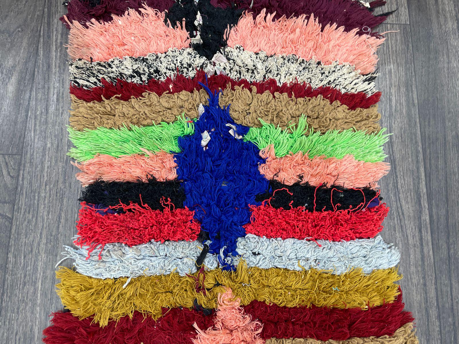 ハンドメイドのモロッコ製ラグランナー 2x6：ヴィンテージベルベルアジ