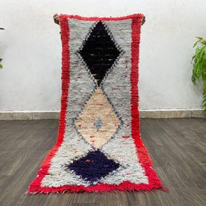 Anthropology Blue Berber Rug Runner 2x6 - Handmade Runner Gifts For Women