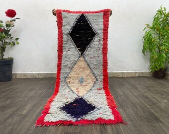 Anthropology Blue Berber Rug Runner 2x6 - Handmade Runner Gifts For Women