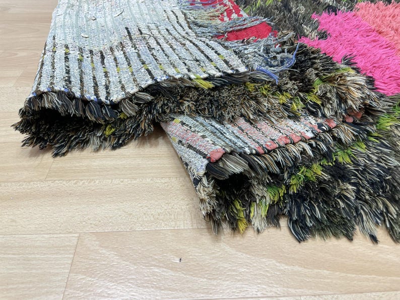 Authentic Azilal Rug Moroccan Zarbia, Kitchen Rug Runner Gift, Boho Rug