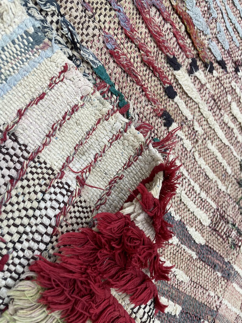 Bohemian Decor Bedroom Rug, Boujaad Rug Runner, Azilal Rug Vintage