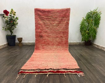 小さなヴィンテージブージャードレッドウールラグ、タピスヴィンテージ
