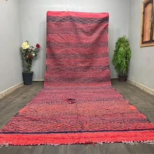 kilim area rug red 6x15 ft - Kilim handmade - Blanket maroc - Handmade furniture patio - moroccan rug berber - Boujaad living room rugs
