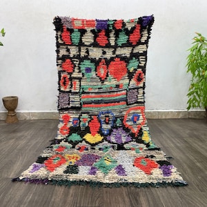 Handmade Floor Colorful Rug, Handmade Rug For Bedroom, Floor Carpet Bazaar, Colorful Area Rug, Living Room Rug