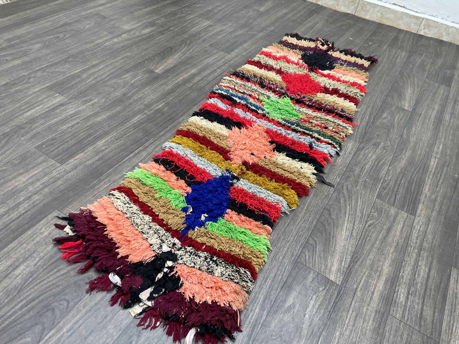 ハンドメイドのモロッコ製ラグランナー 2x6：ヴィンテージベルベルアジ