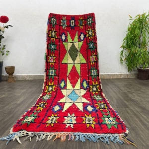 Genuine Lamb Wool Moroccan Berber Rug, Handmade Rug, Authentic Berber Carpet, Bohemian Living Room Decor
