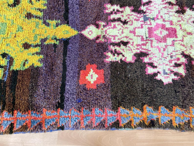 Berber Black Vintage Area Rug Bedroom Etsy