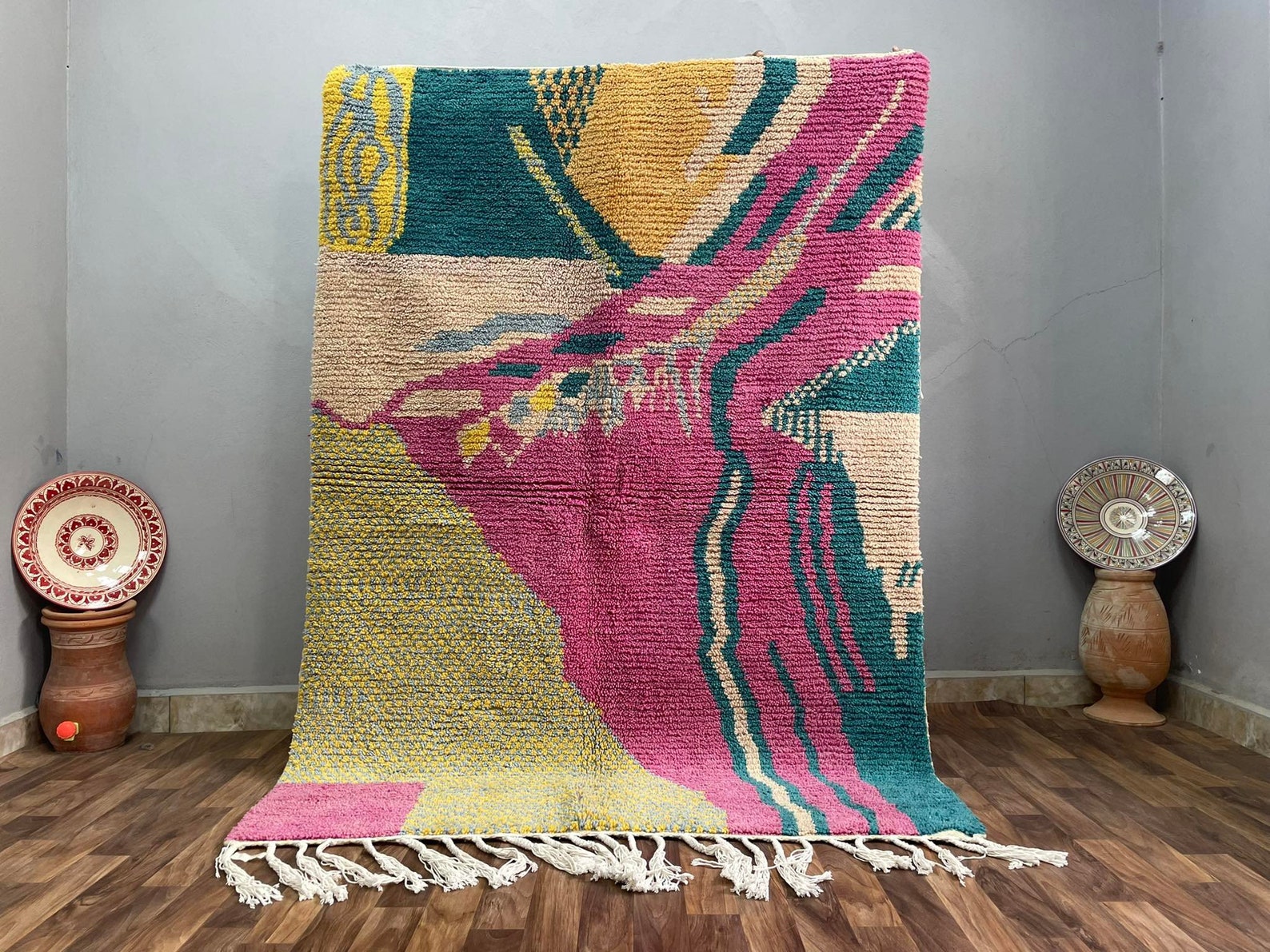 Pink and Green Floor Rugs Aesthetic Green Bedroom Rug Etsy