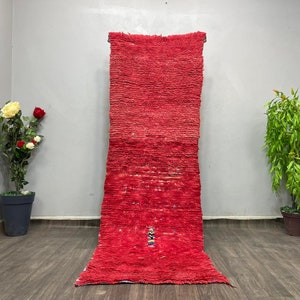 Alfombra marroquí de pasillo - Alfombra vintage de pasillo - Decoración roja para baño - Regalo de banco para mamá