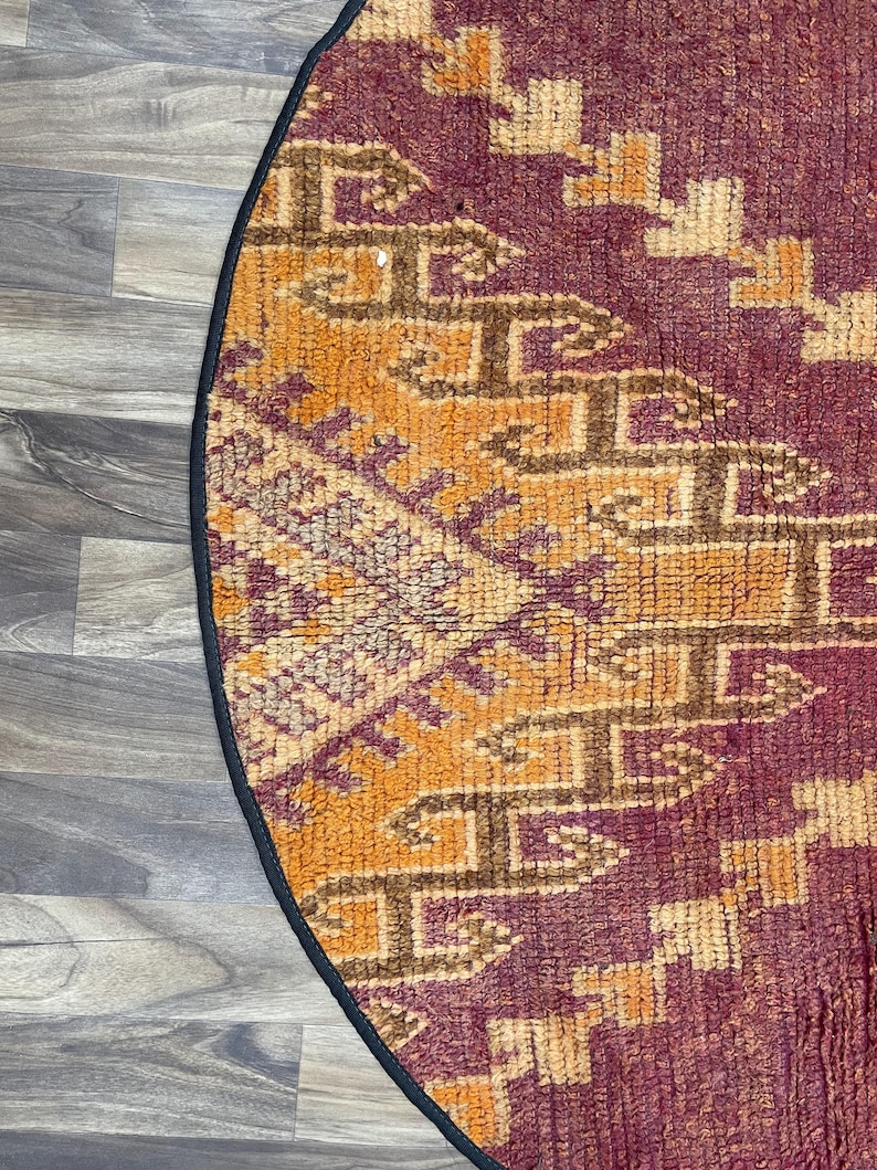 Small Round Rug for Bathroom Purple Circle Bedroom Vintage Boho Round