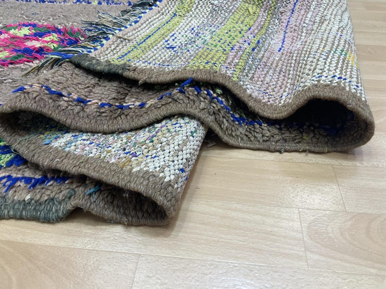 Vintage Oriental Rug Runner, Small Neutral Door Mat Outdoor, Boho Area