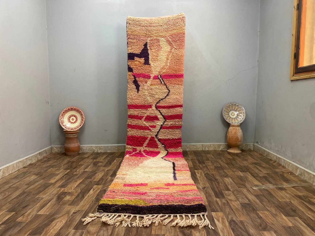 Beige Runner Rug 2x12 Wool Decor, Authentic Handmade Rug