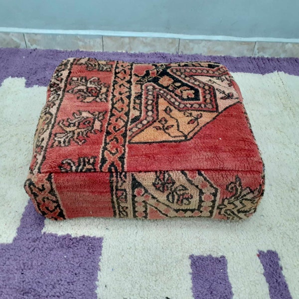 Pouf ottoman marocain kilim - coussin de sol bohème rembourré - coussin de siège en laine