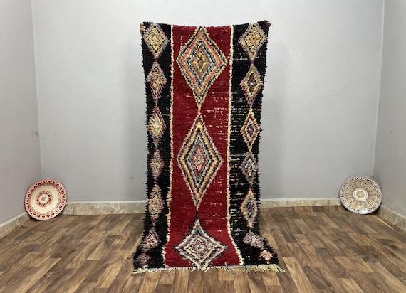 モロッコブロックチェックラグ